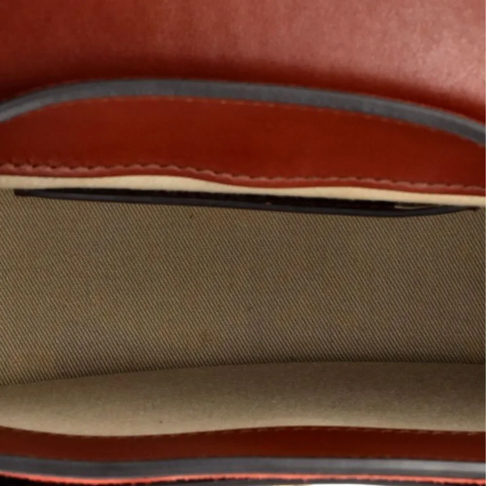 Chloé Red and Brown Leather Suede Patent Tess Bag - Picture 5 of 16